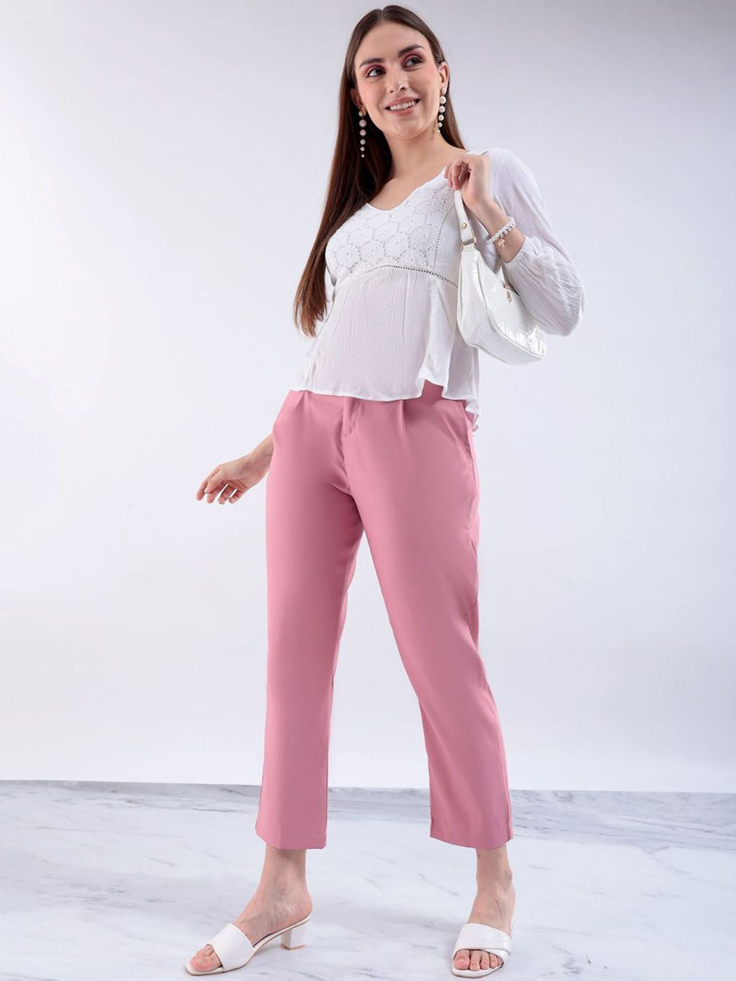 Pink Women Chinos