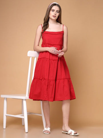 Red Sleeveless Maxi