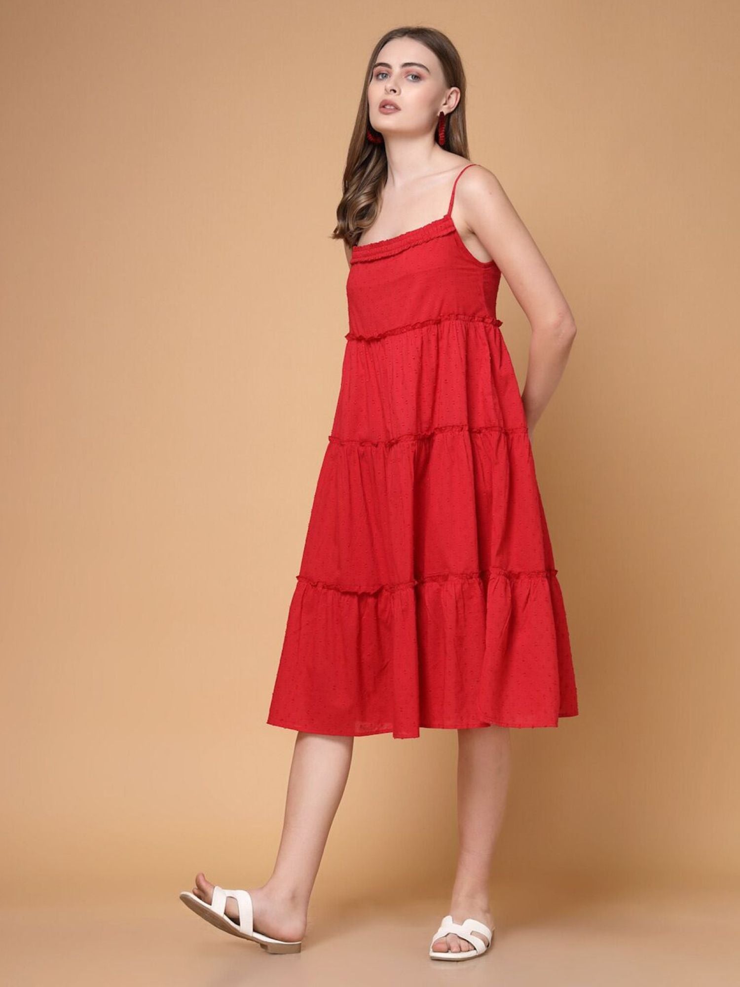 Red Sleeveless Maxi