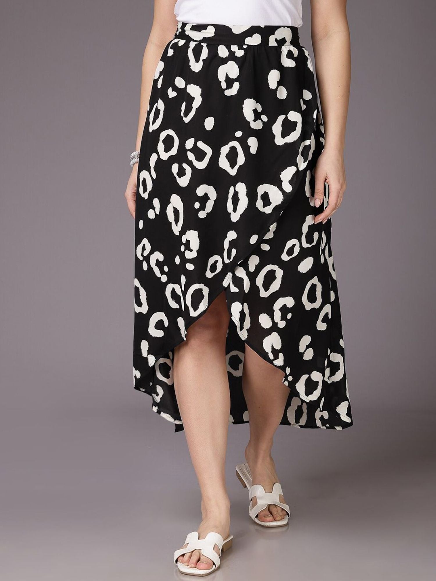 black Leopard Print Skirt