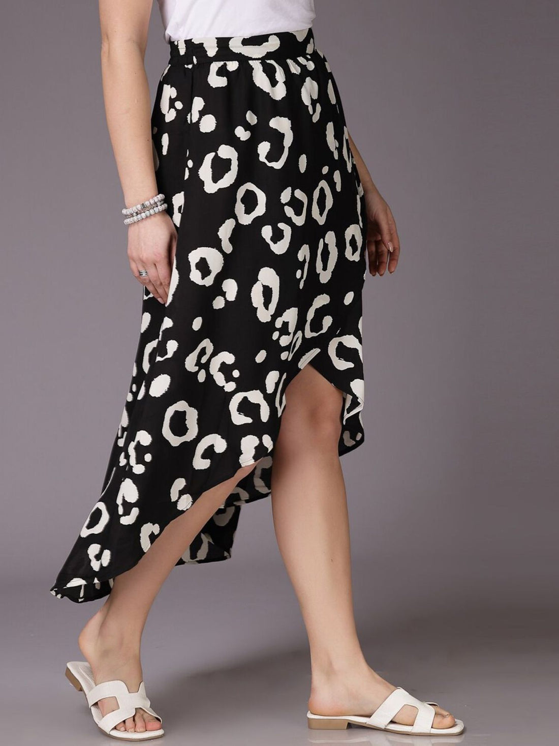 black Leopard Print Skirt