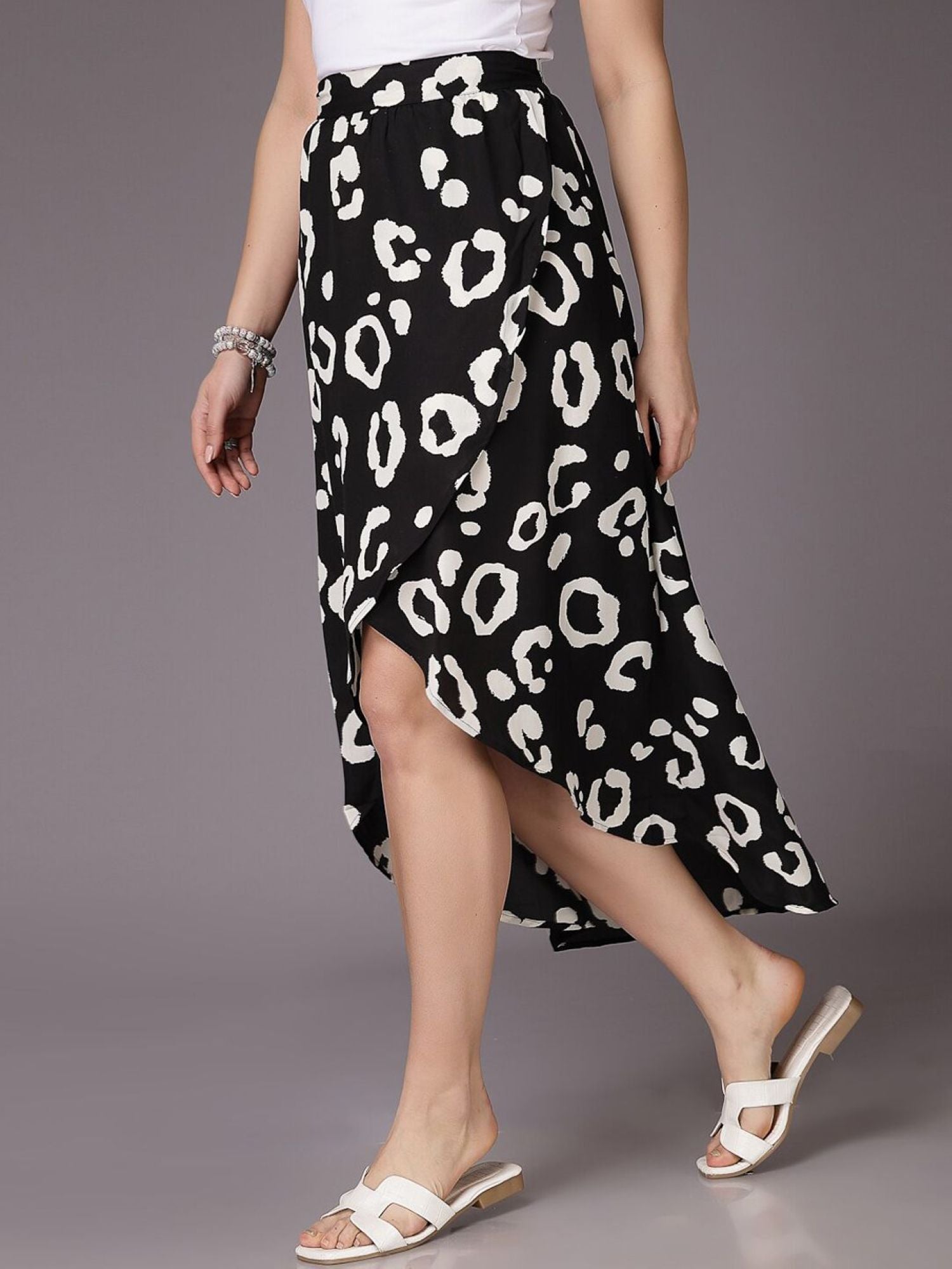 black Leopard Print Skirt