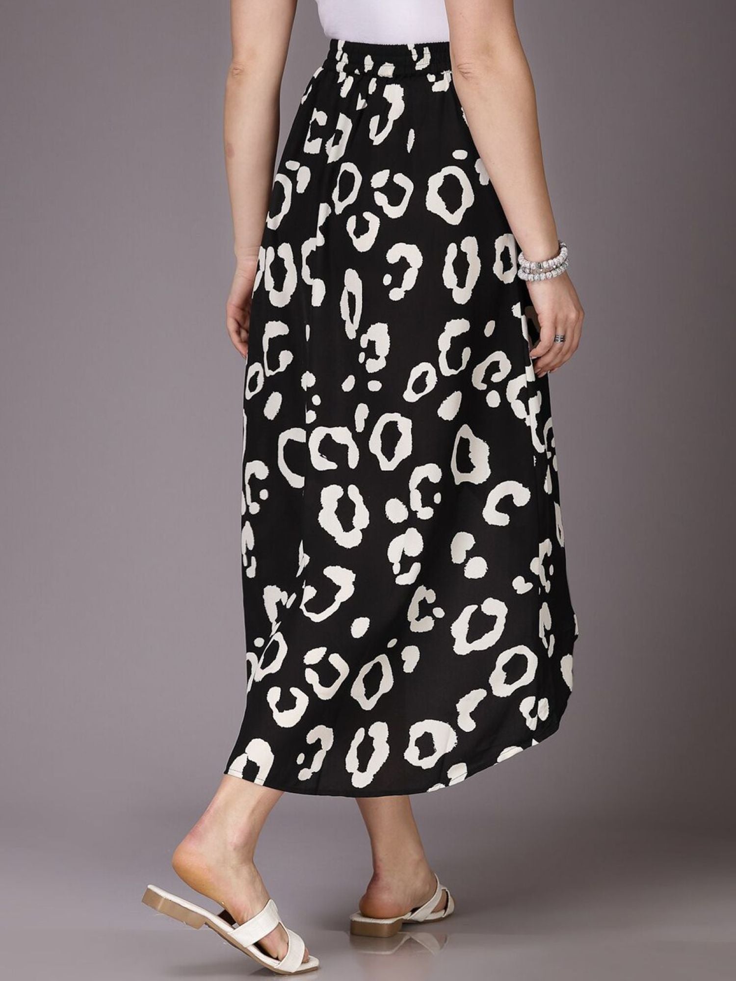 black Leopard Print Skirt