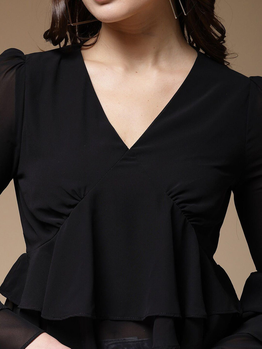 Black Ruffled Blouse