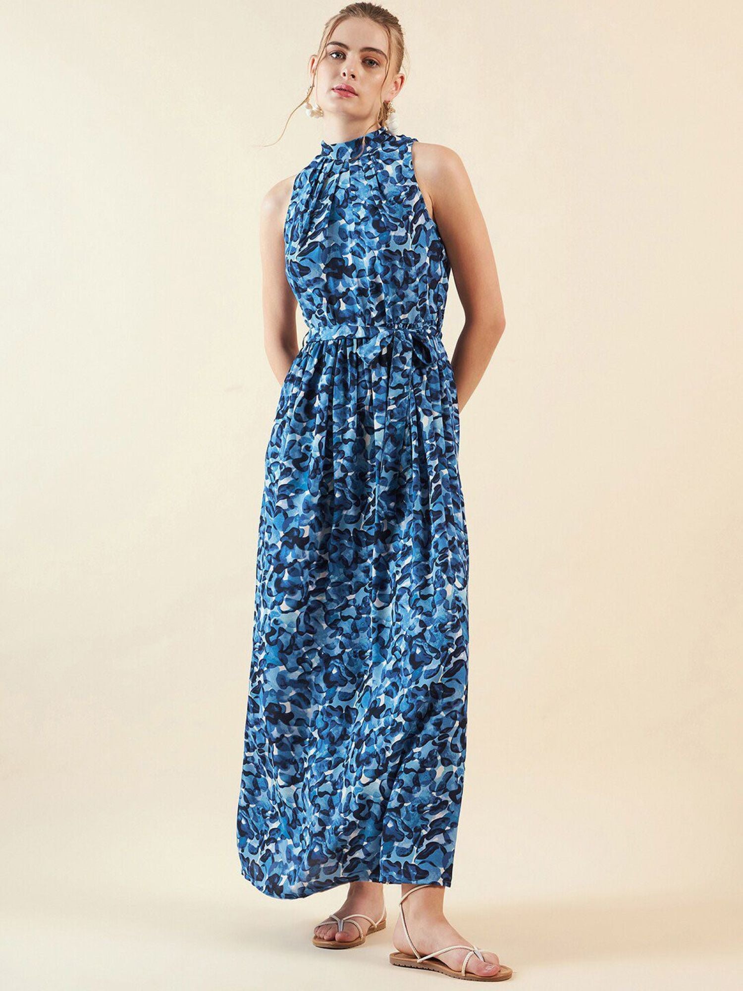 Sleeveless Maxi with Mock Neck