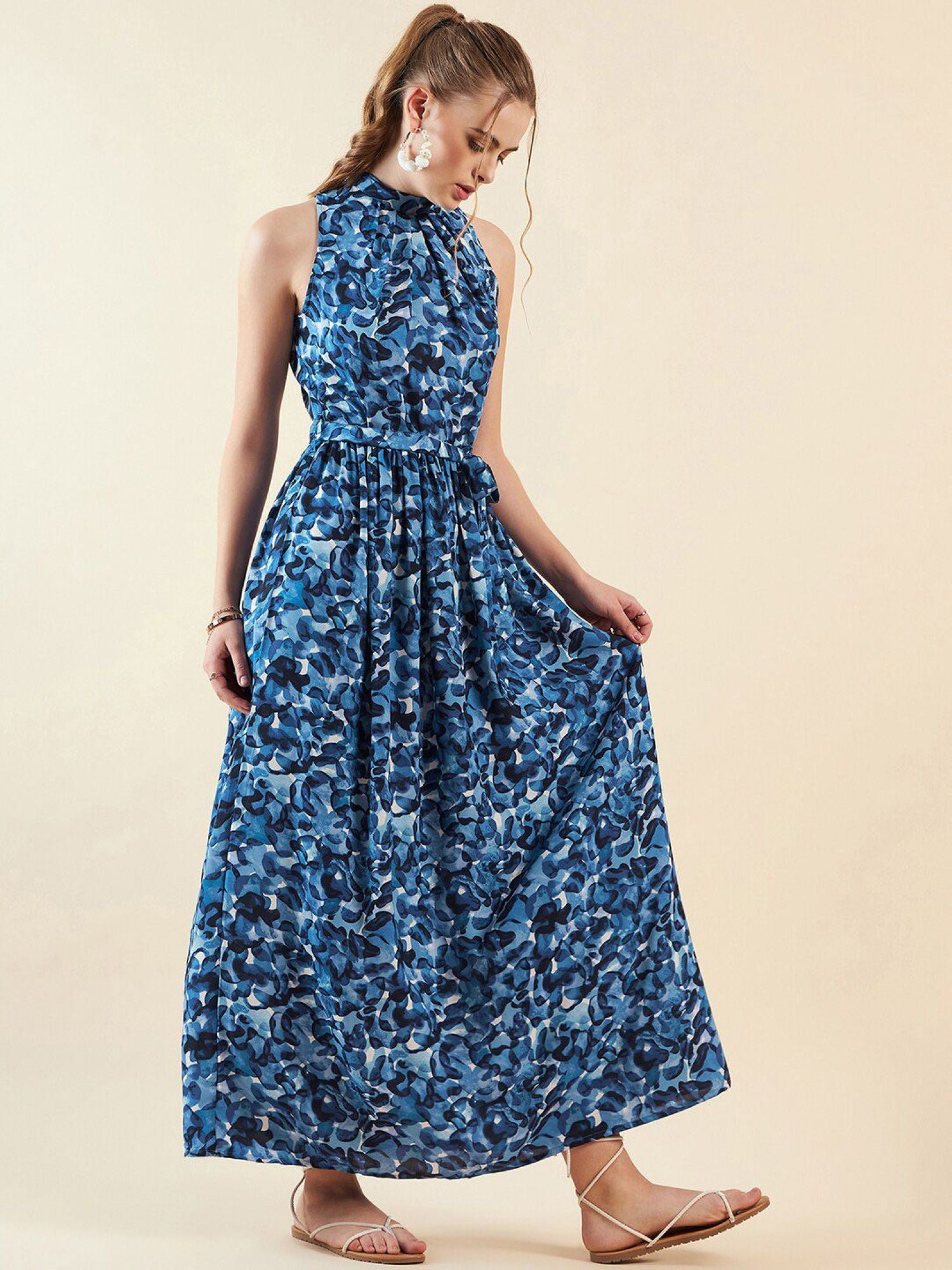 Sleeveless Maxi with Mock Neck