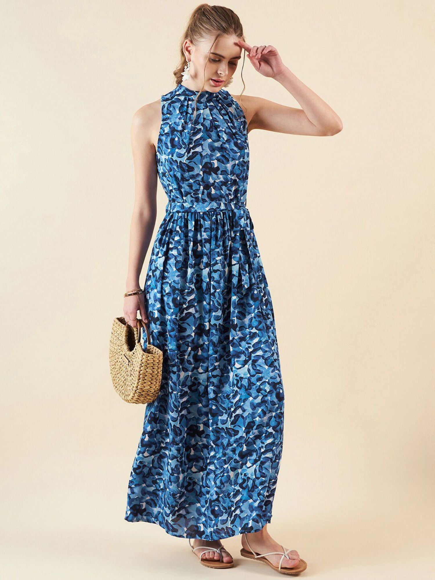 Sleeveless Maxi with Mock Neck