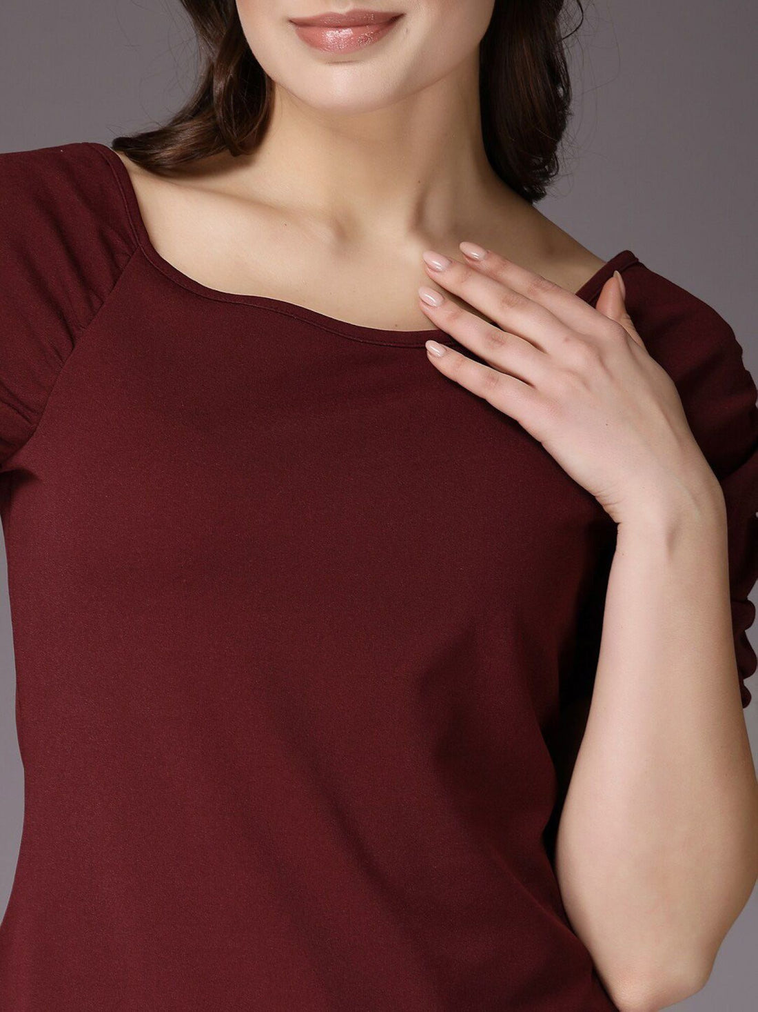 Women Stylish Top - Burgundy