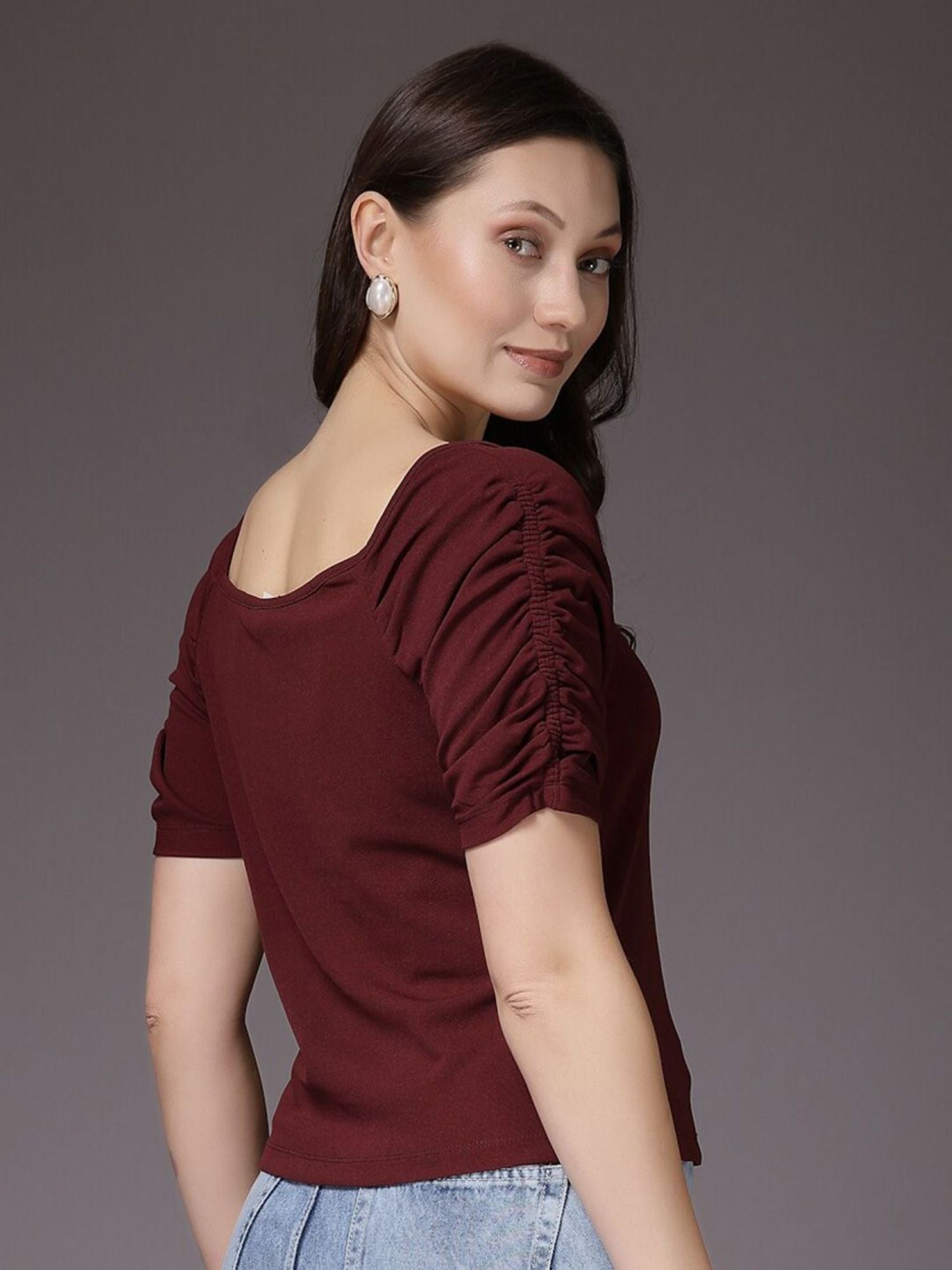 Women Stylish Top - Burgundy