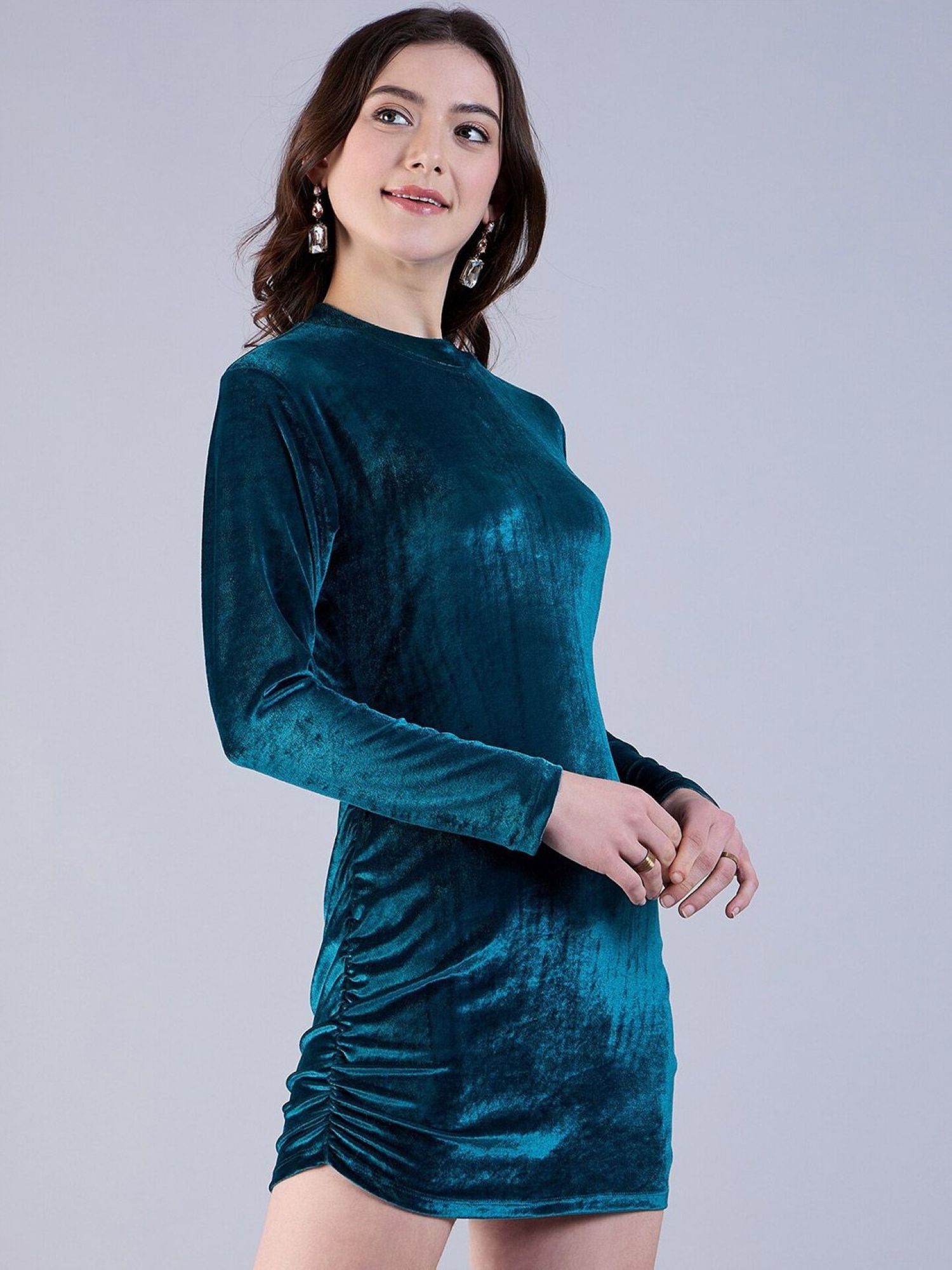 The Starlight Satin Ruched Midi Dress