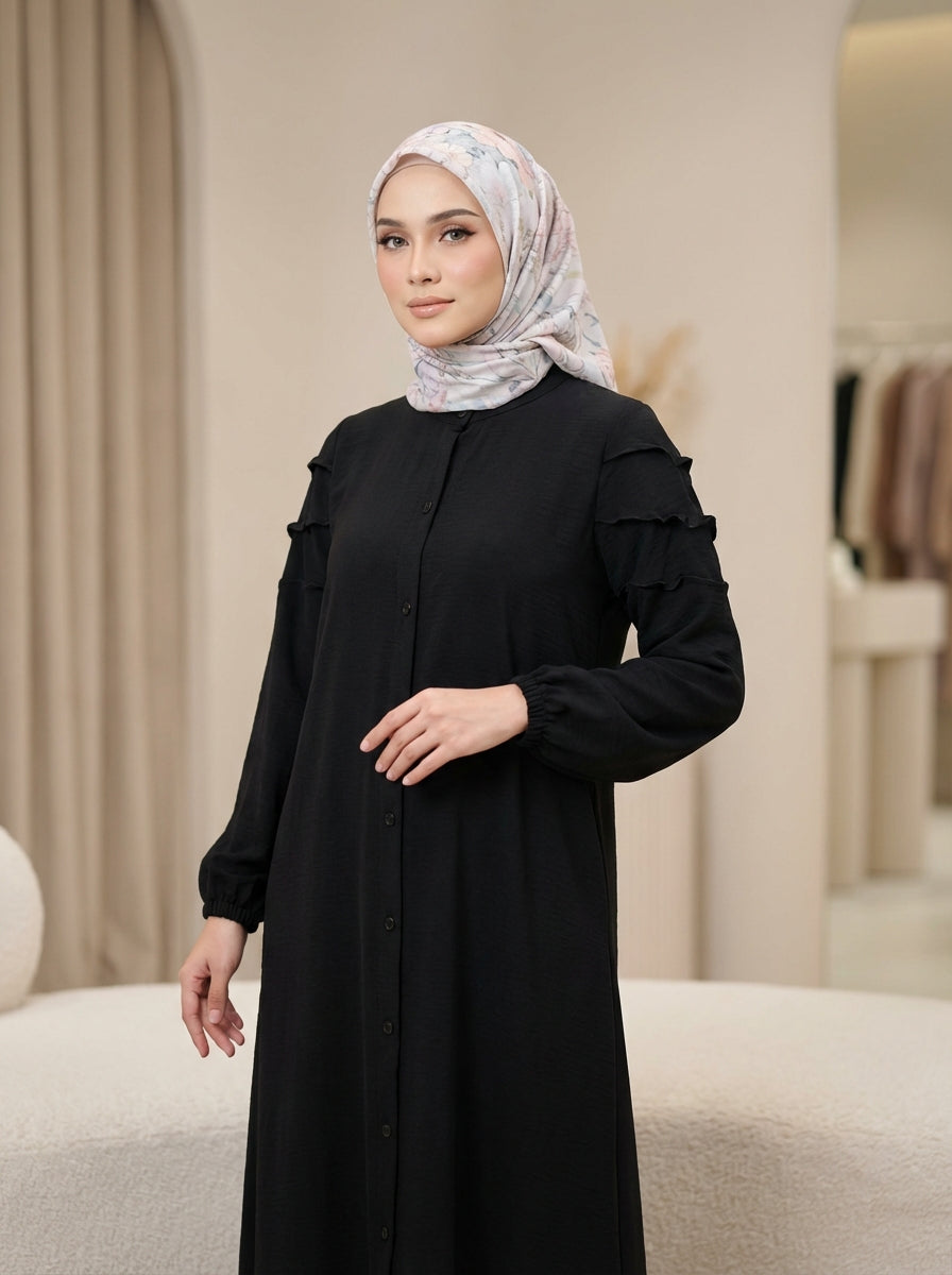 Square Sleeve Front-Open Burqa