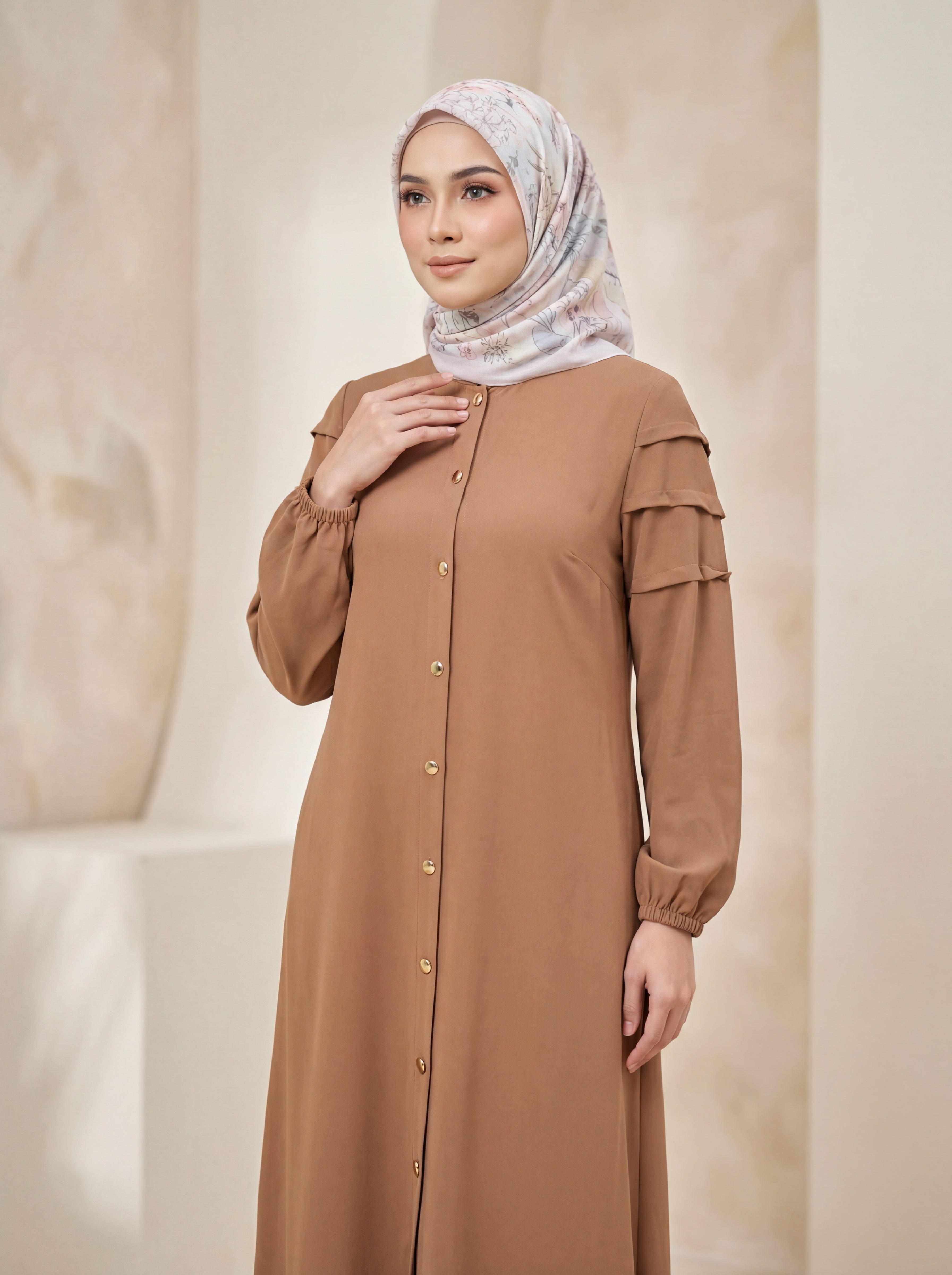 Square Sleeve Front-Open Burqa