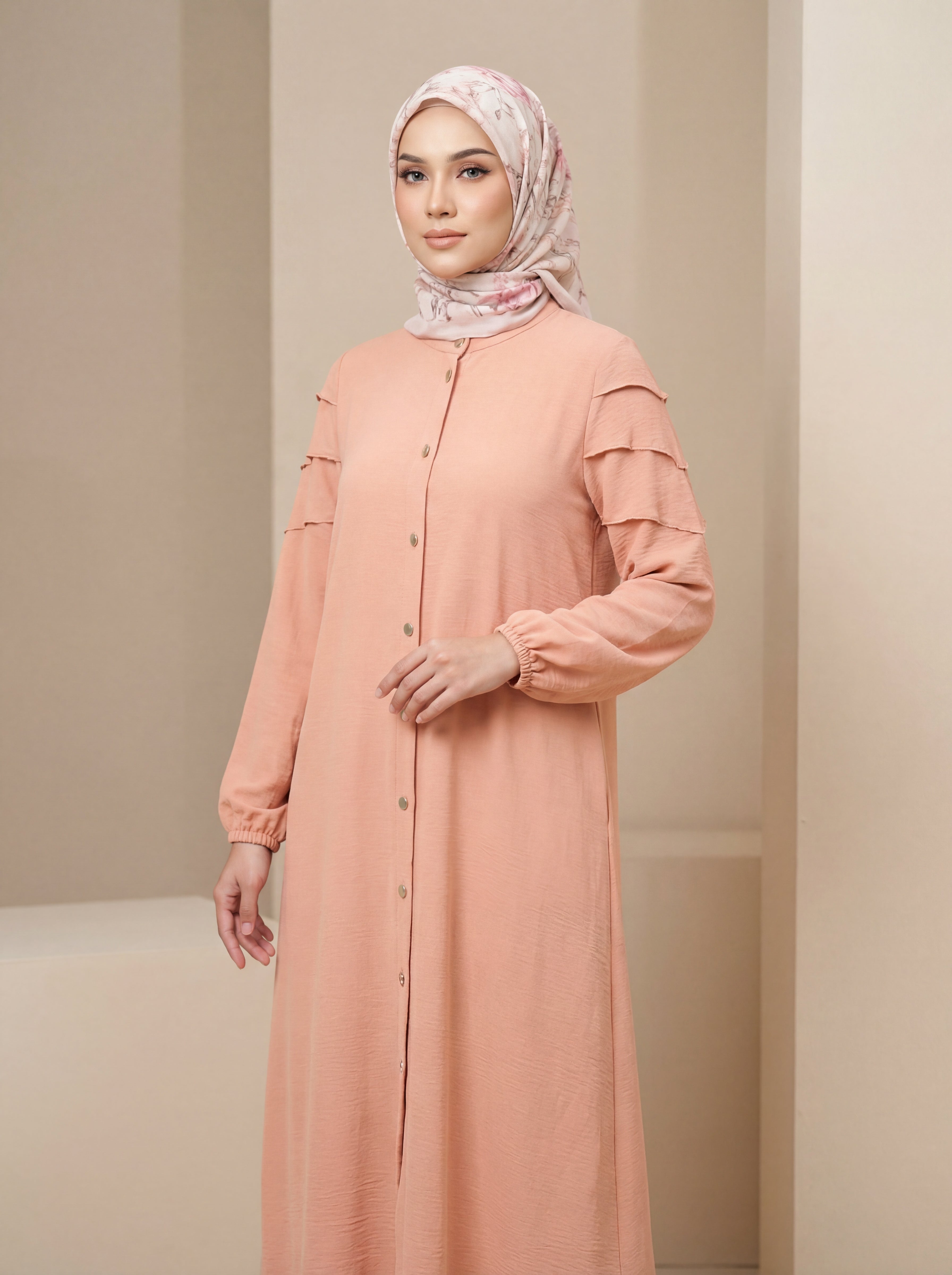 Square Sleeve Front-Open Burqa
