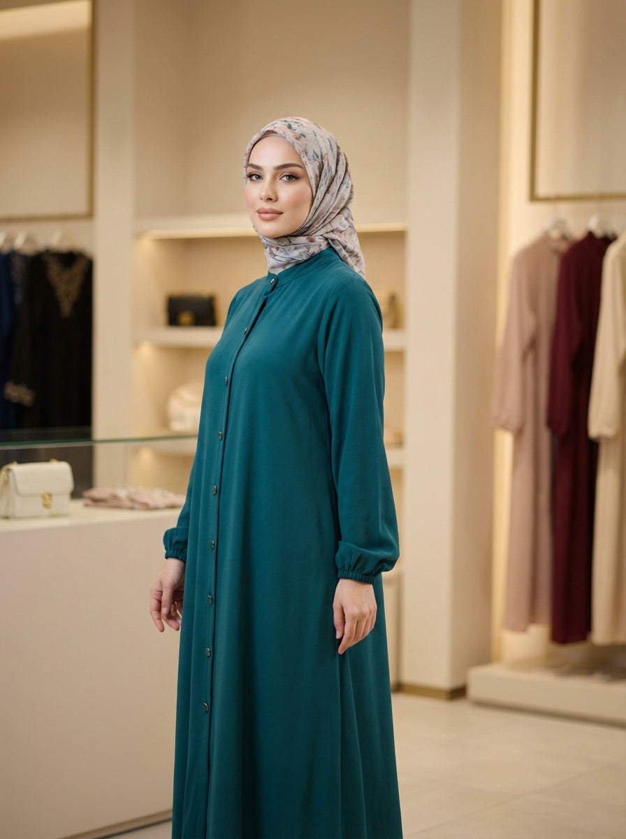 Square Sleeve Front-Open Burqa