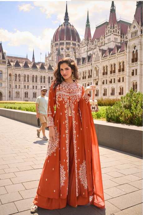 Salwar Suit with Silk Embroidered