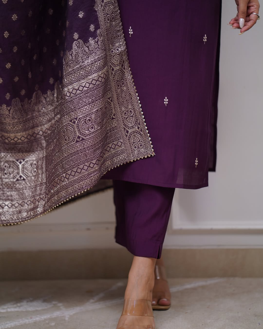 Chanderi Kurta Pant with Dupatta