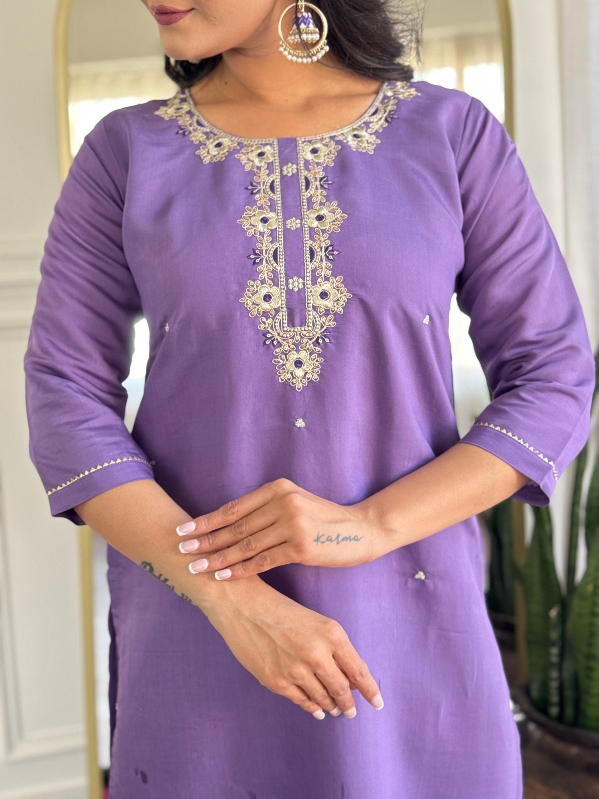 Chanderi Kurta Pant with Dupatta