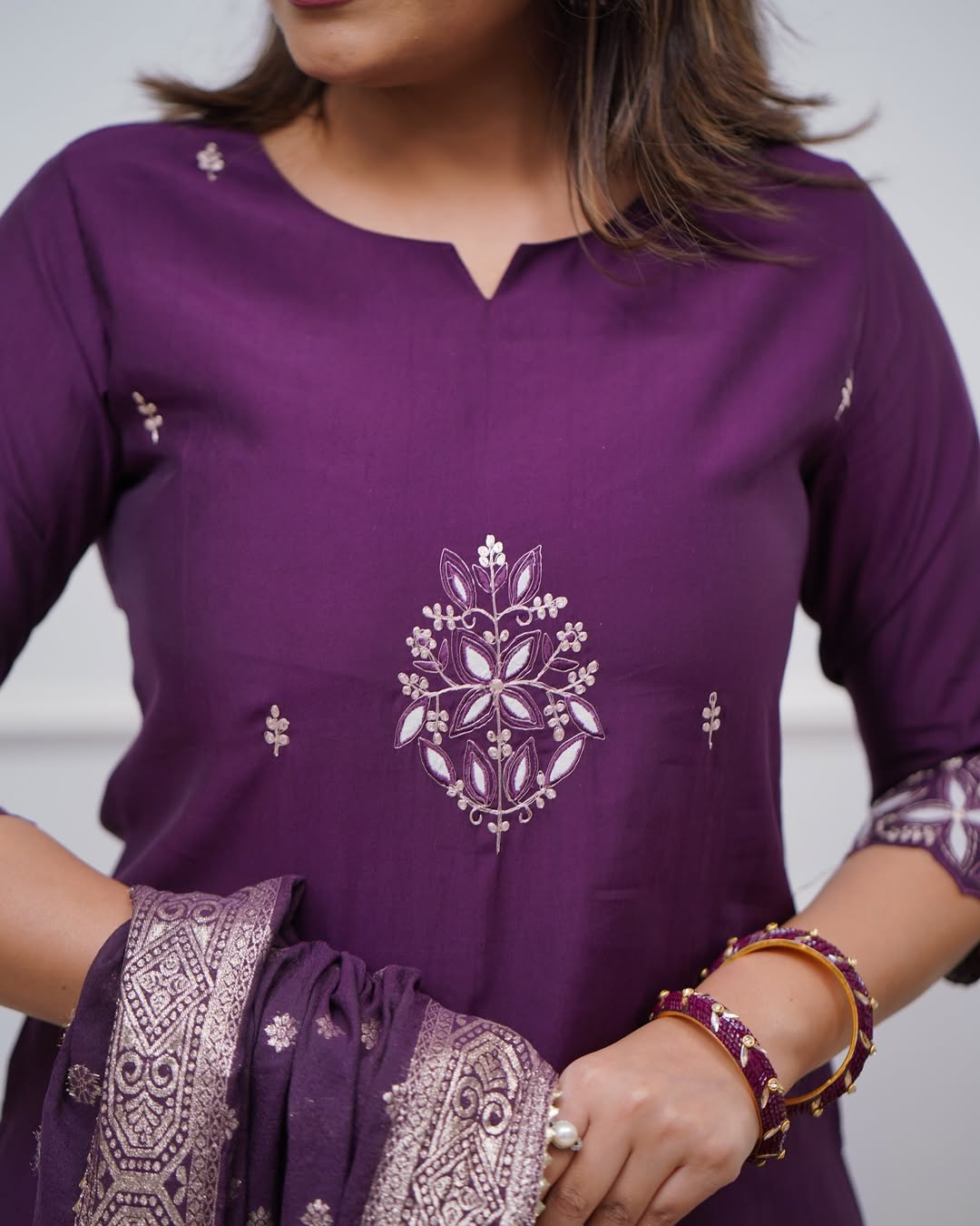 Chanderi Kurta Pant with Dupatta