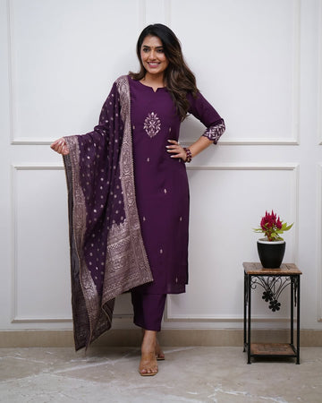 Chanderi Kurta Pant with Dupatta