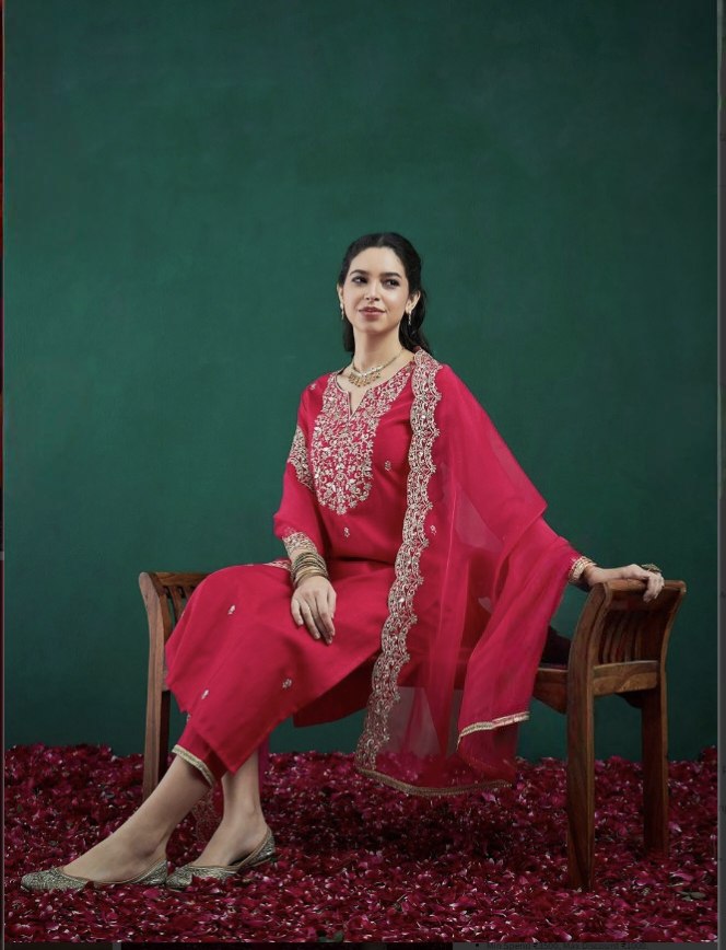 Chanderi Kurti with Dupatta