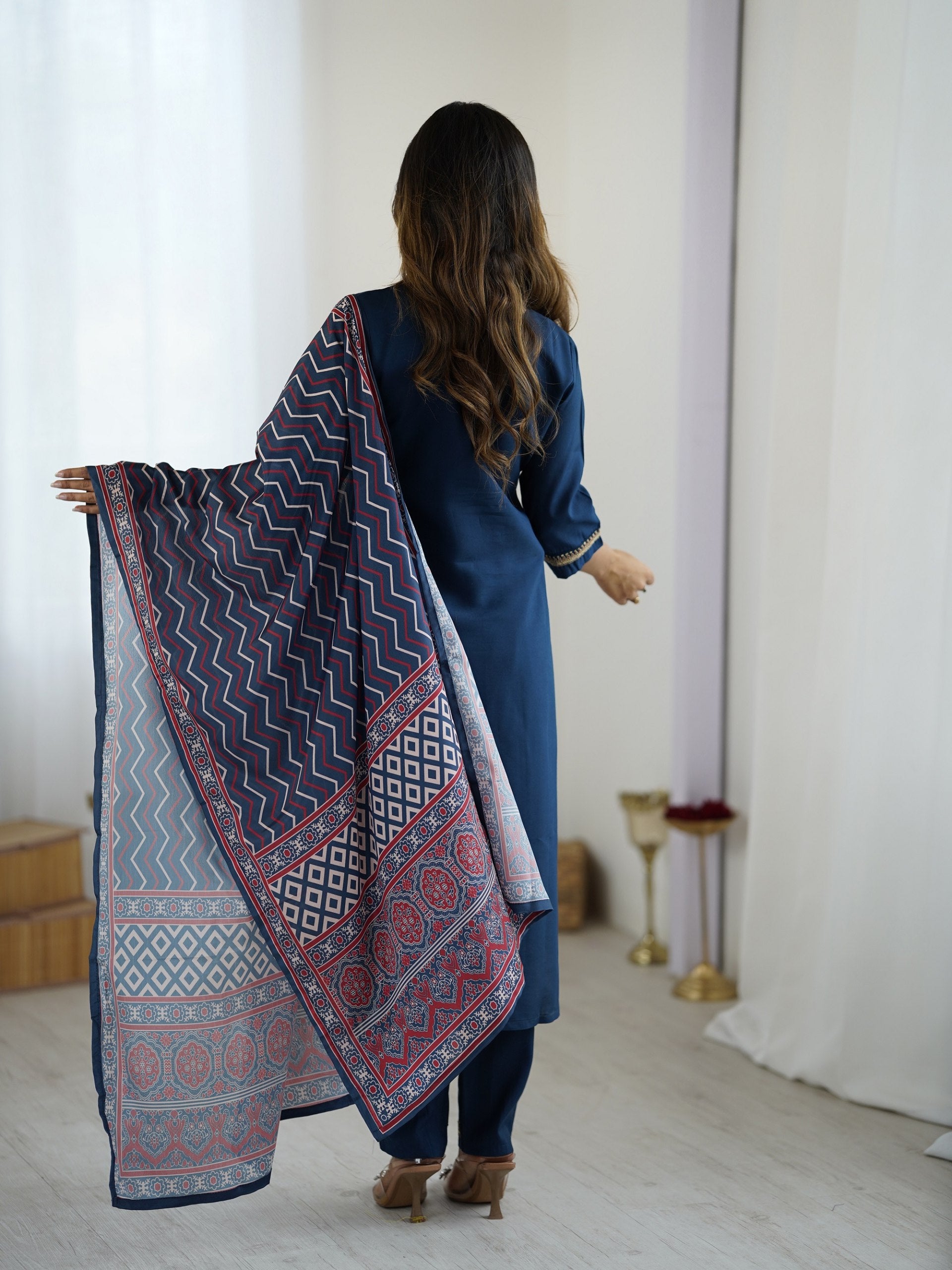 Chanderi Kurta Pant with Dupatta