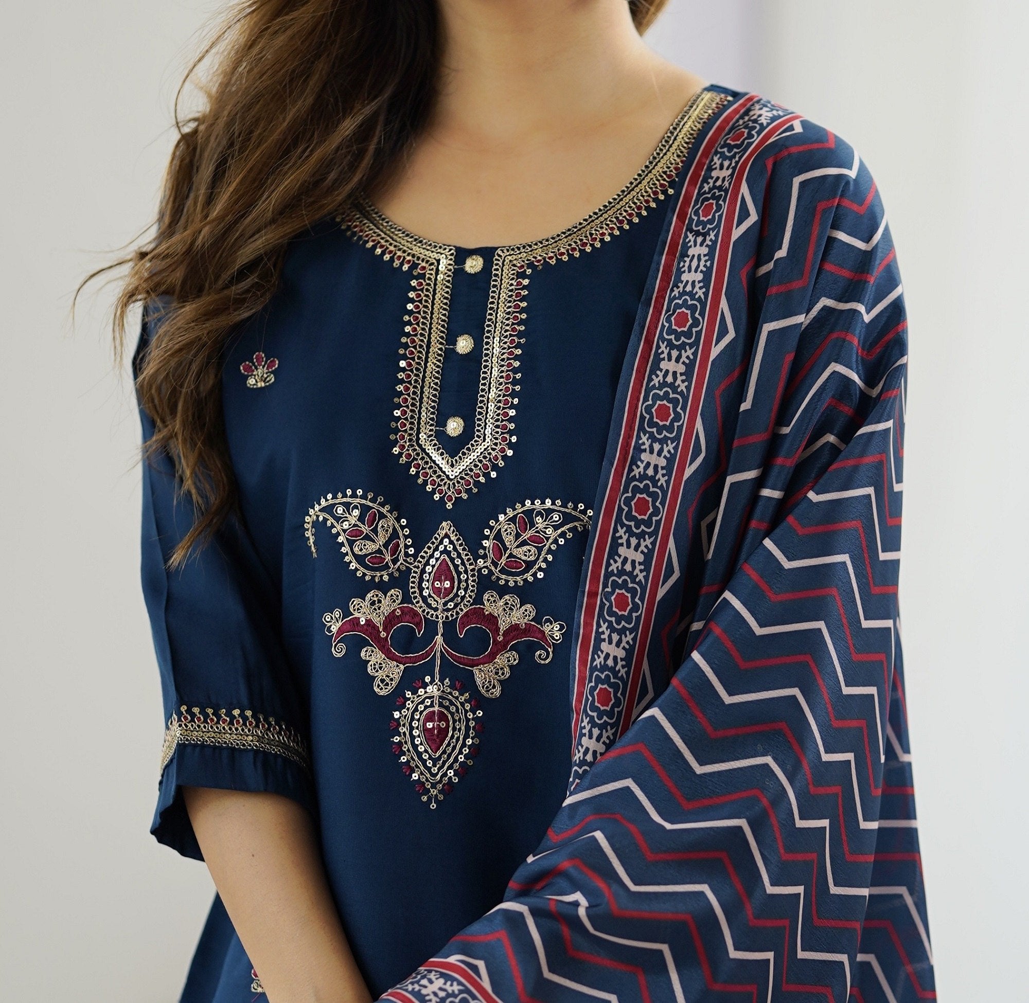 Chanderi Kurta Pant with Dupatta