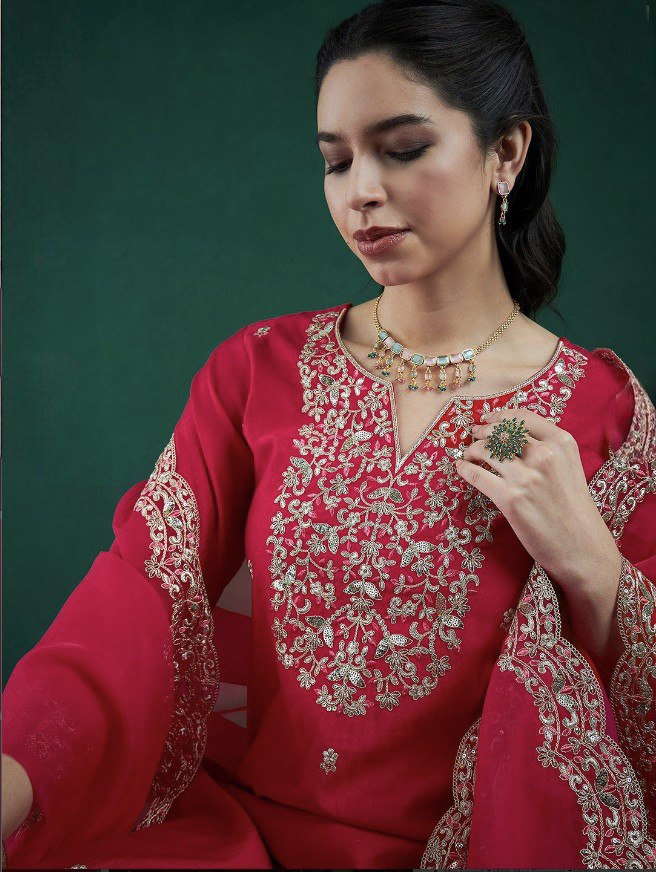 Chanderi Kurti with Dupatta