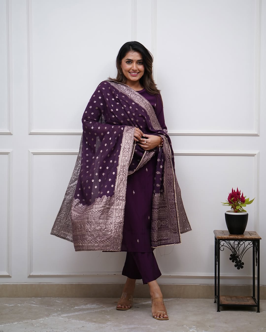 Chanderi Kurta Pant with Dupatta
