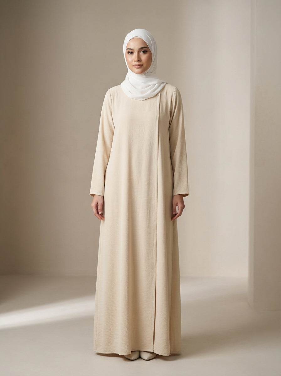 One-Side Cut Pattern Abaya