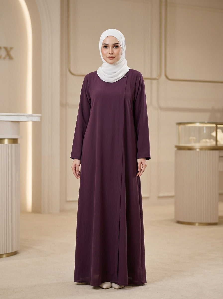 One-Side Cut Pattern Abaya