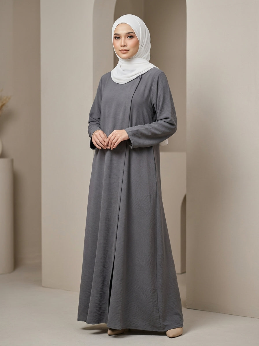 One-Side Cut Pattern Abaya