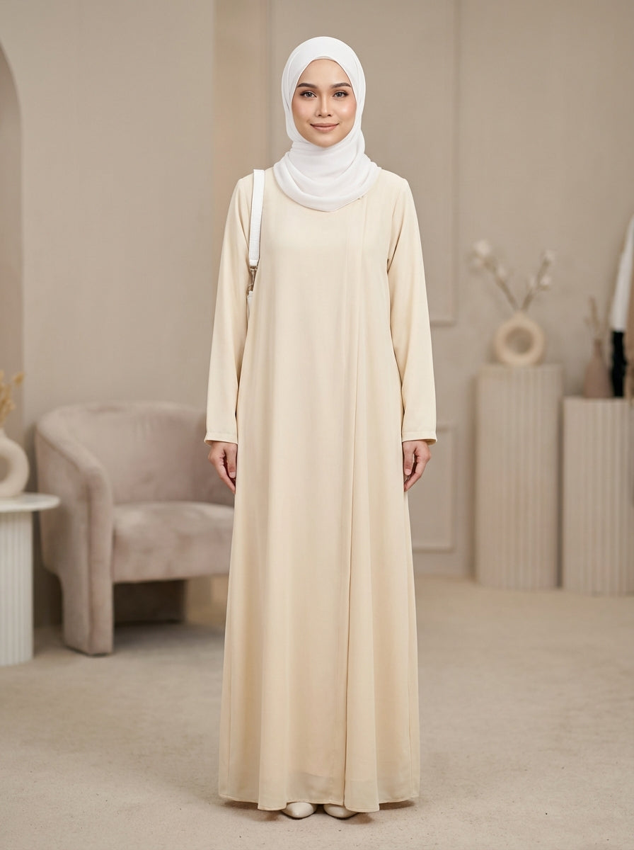 One-Side Cut Pattern Abaya