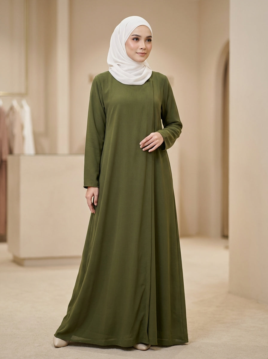 One-Side Cut Pattern Abaya