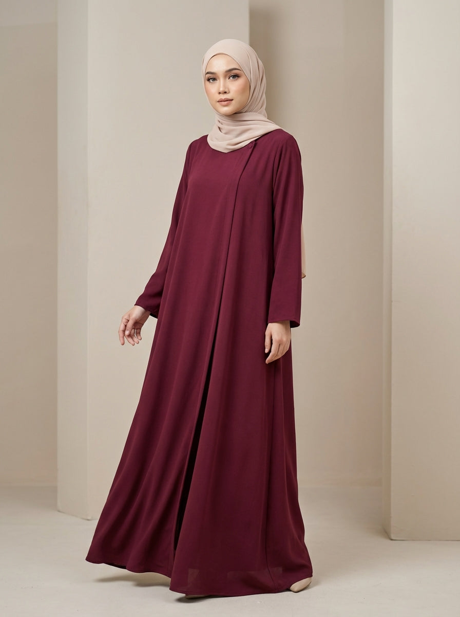 One-Side Cut Pattern Abaya