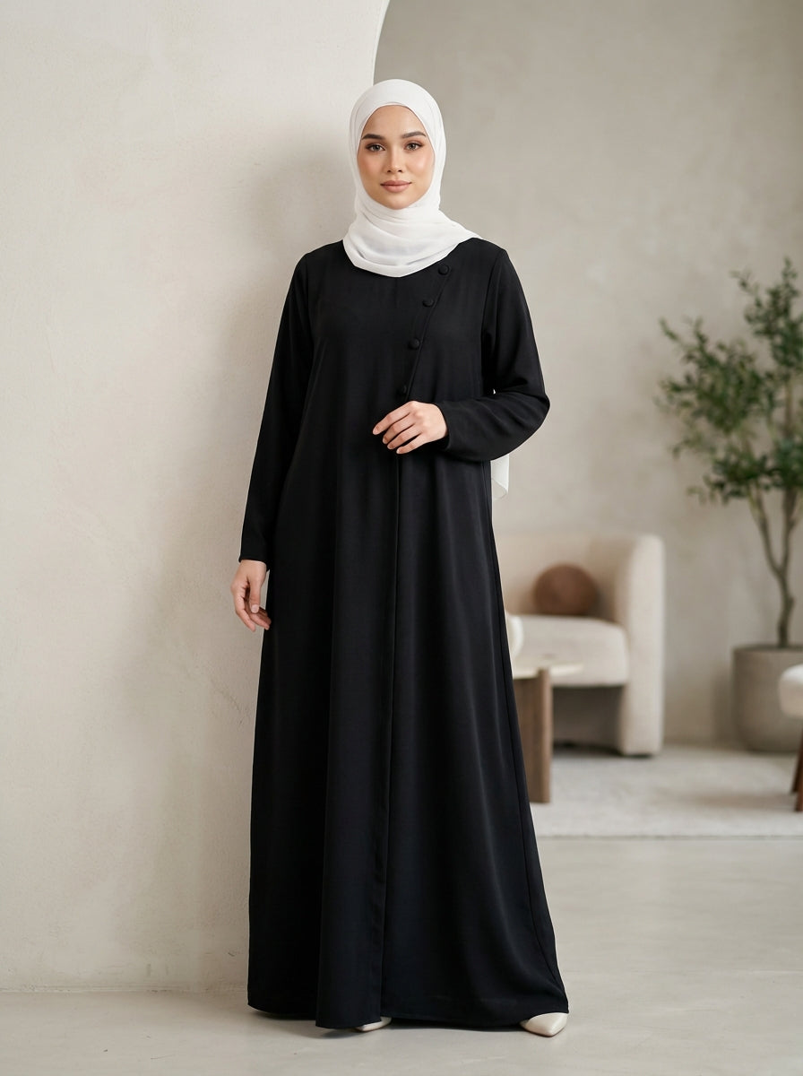 One-Side Cut Pattern Abaya